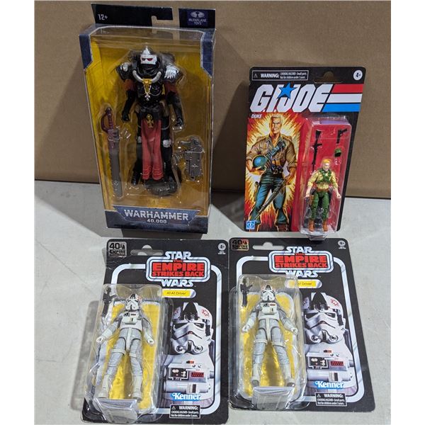 Lot of Four Mixed Brand Action Figures w/ Star Wars, G.I. Joe, & Warhammer