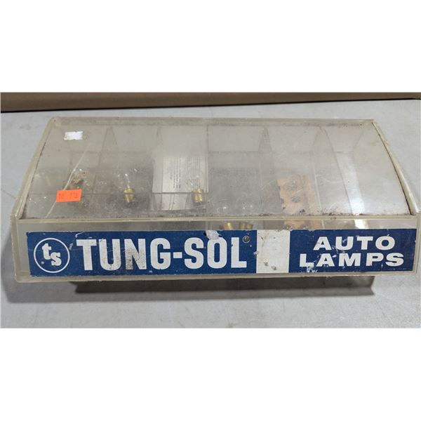 VTG Tung-Sol Auto Lamps Countertop Display Organizer w/ Assorted Miniature Light Bulbs