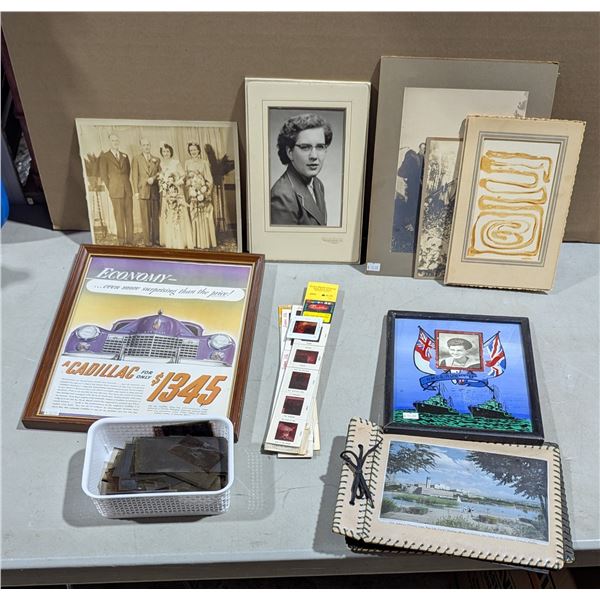 VTG Lot of Historical Ephemera, Vintage Photographs, & Framed Memorabilia