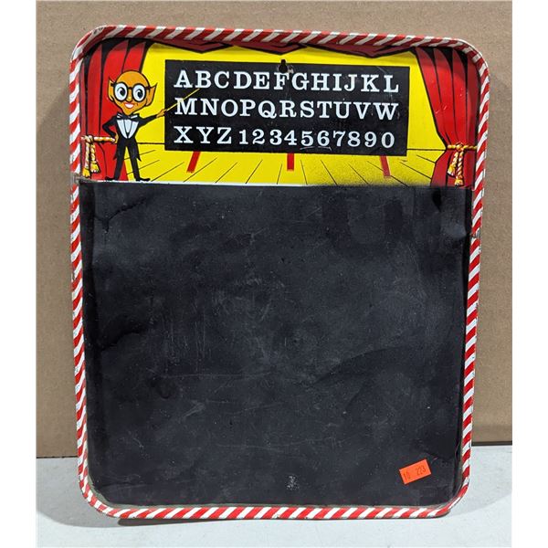 VTG Lithographed Tin Play Classroom Alphabet Chalkboard