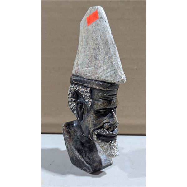 Hand-Carved African Elder Bust Sculpture