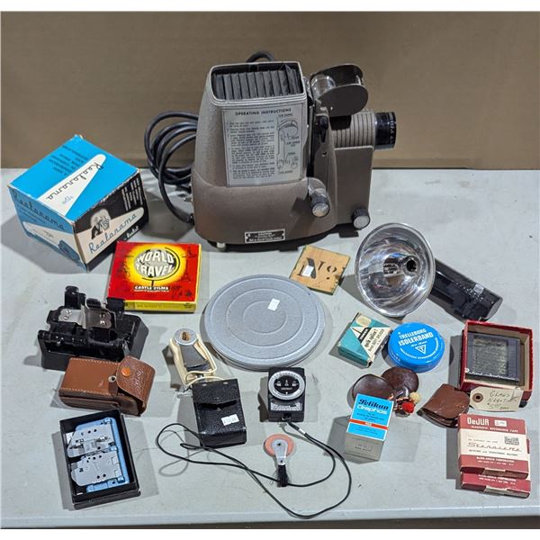 VTG Bell & Howell Film Projector, Castle Films Reels, Camera Accessories & More