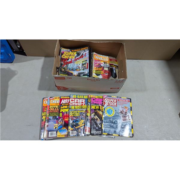 Box Lot Car Magazines w/ Super Chevy, Hot Rod, Car Craft & More
