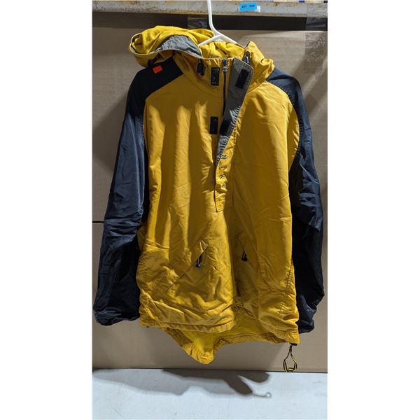 VTG 1990s Nike Yellow & Black Hooded Anorak Pullover Windbreaker Jacket