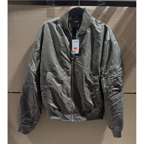 H&M Khaki Green Padded Nylon Flight MA-One Bomber Jacket