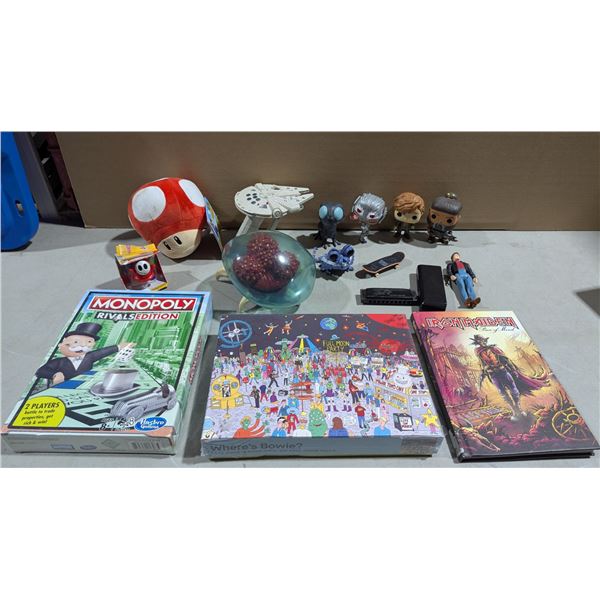 Lot of Mixed Pop Culture Toys, Board Games, & Collectibles w/ Monopoly & More