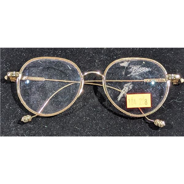 Chrome Hearts Vagasoreass Gold-Plated Round Luxury Eyeglass Frames
