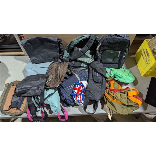 Lot of Assorted Backpacks, Side / Shoulder Bags, w/ Calvin Klein, Samsonite & More