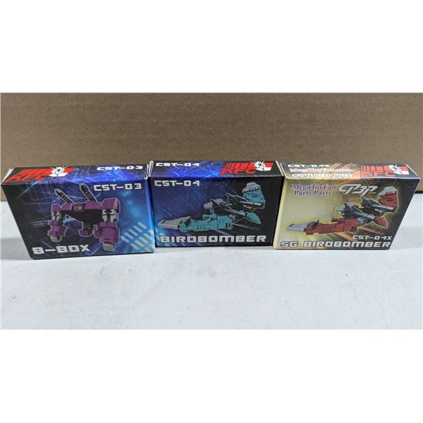 Lot of Three Keiths Fantasy Club Masterpiece-Scale Transformers Cassette figures