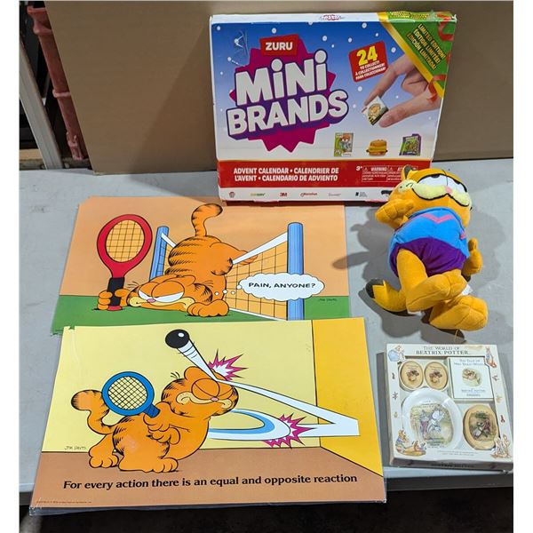 Garfield Posters and Stuffy, Mini Brands Advent Calendar and Beatrix Potter