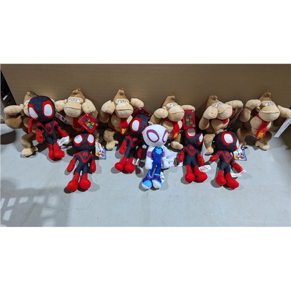 DK and Spiderman Stuffies Lot