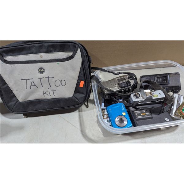 Tattoo Supplies and Cameras Lot