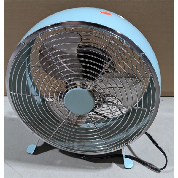 Retro Style Blue Metal Desk Fan