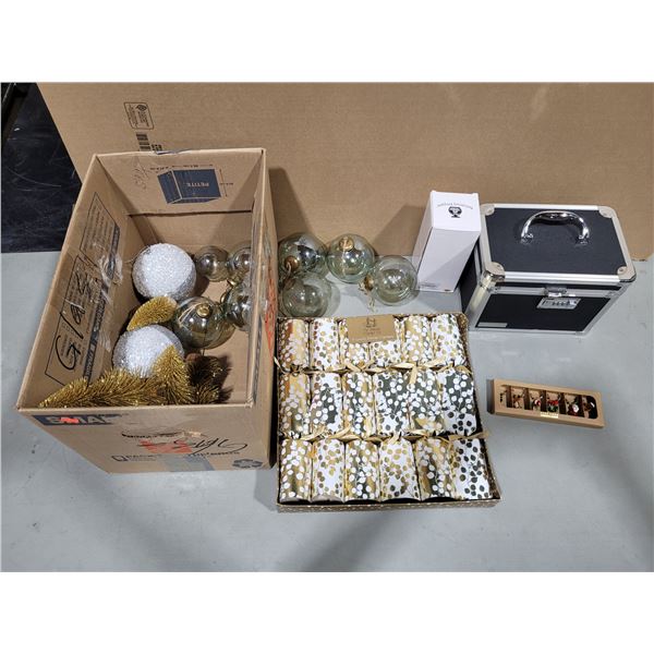 Christmas Ornaments and Bulbs and Christmas Crackers