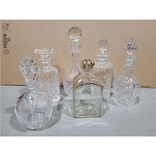 Lot of Six Decanters w/ Geometric Patterning