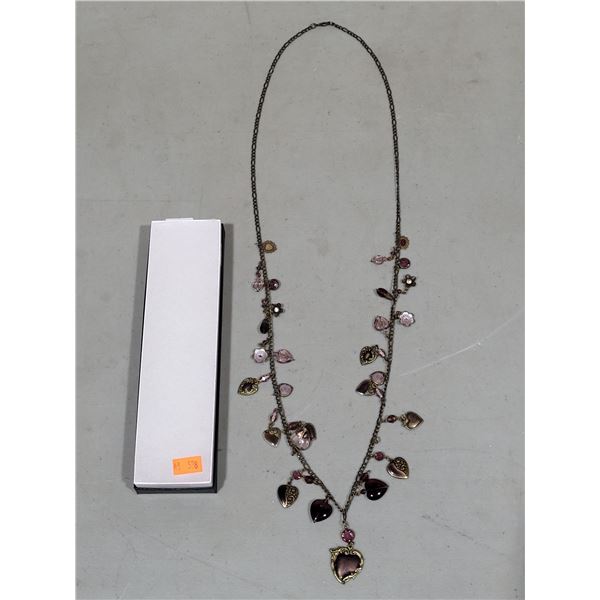 Boho Chic Heart & Floral Charm Necklace