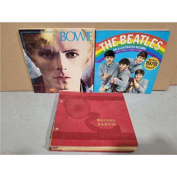 VTG 1981 Bowie & 1978 Beatles Illustrated Record Books w/ Record Album