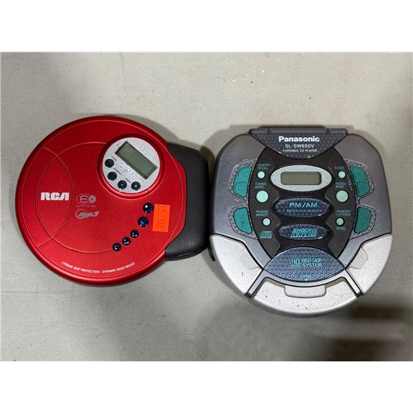VTG Panasonic Shock Wave SL-SW650V & Red RCA MP3 Portable CD Player Lot