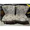 Image 1 : Pair of Schnadig International Tiger Print Armless Chairs