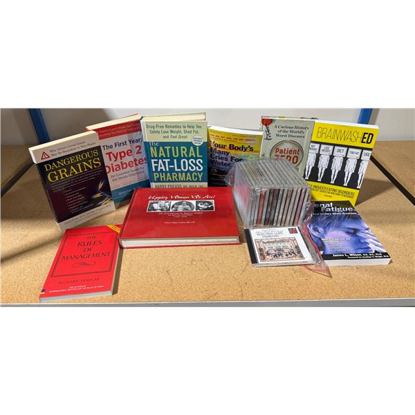 Assorted CD Collection, Health & Wellness Books, Management Books & More