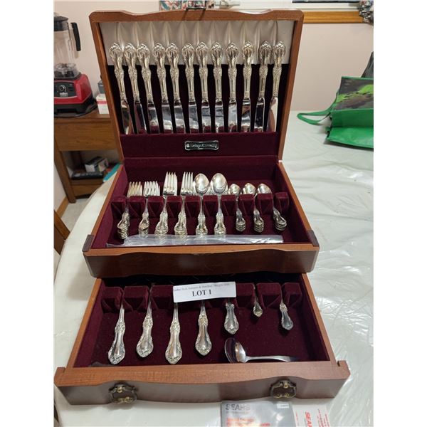 Vintage Silverplated Flatware Set with Case
