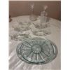 Image 1 : Pressed Glass Dishes and Cut Glass Decanters Group