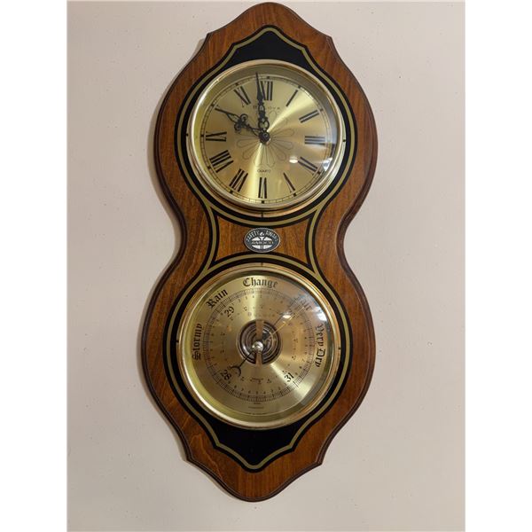 Bulova Wall Weather Station Clock, 23 Inch Wood