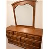 Image 1 : Large Wood Dresser with Mirror, 6ft Tall, 66in x 18.5in