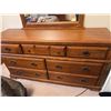 Image 2 : Large Wood Dresser with Mirror, 6ft Tall, 66in x 18.5in