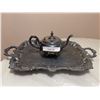 Image 1 : Silver Plated Ornate Tray and Teapot Set