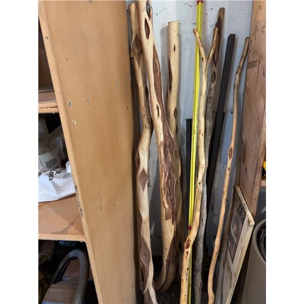 Large Selection of Handcrafted Walking Sticks with Cleaned Knots