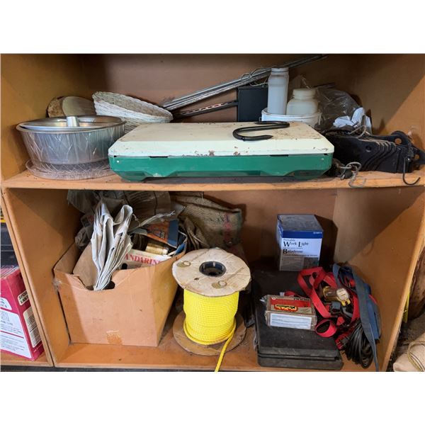 Coleman Camp Stove, Rope, Bungee Cords, and Tie-Down Straps Assortment
