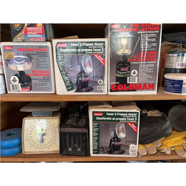 Coleman Propane Stove, Heater, and Lantern Lot