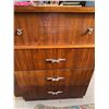 Image 3 : Retro Wood Dresser with 4 Drawers and Metal Pulls