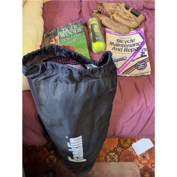 Sports Equipment and Books Lot