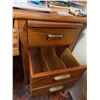 Image 10 : Large Oak Office Desk and Assorted Stationery