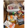 Image 2 : Large Oak Office Desk and Assorted Stationery
