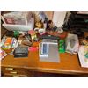 Image 8 : Large Oak Office Desk and Assorted Stationery