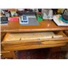 Image 9 : Large Oak Office Desk and Assorted Stationery