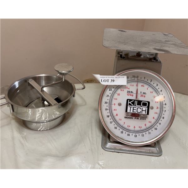 Kilotech Scale and Stainless Steel Food Mill