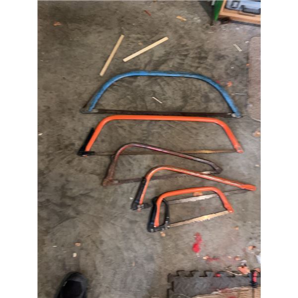 5 Assorted Metal Bow Saws