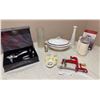 Image 1 : Housewares Lot: Corkscrew, Porcelain, Kitchen Tools