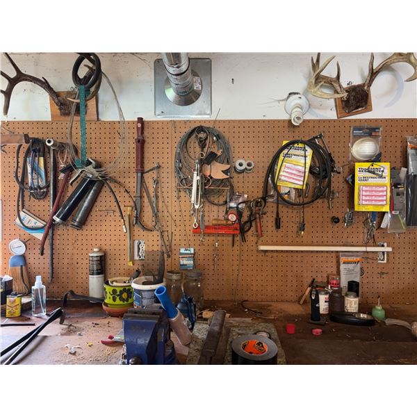 Workshop Tools and Supplies on Wall