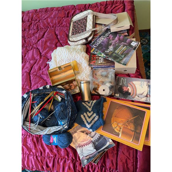 Knitting Supplies, yard and Magazines