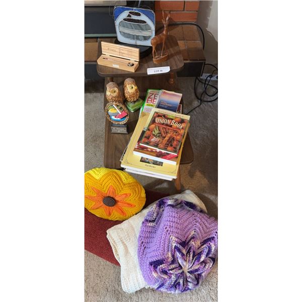 Lot With Table, Decor, Books, and Textiles