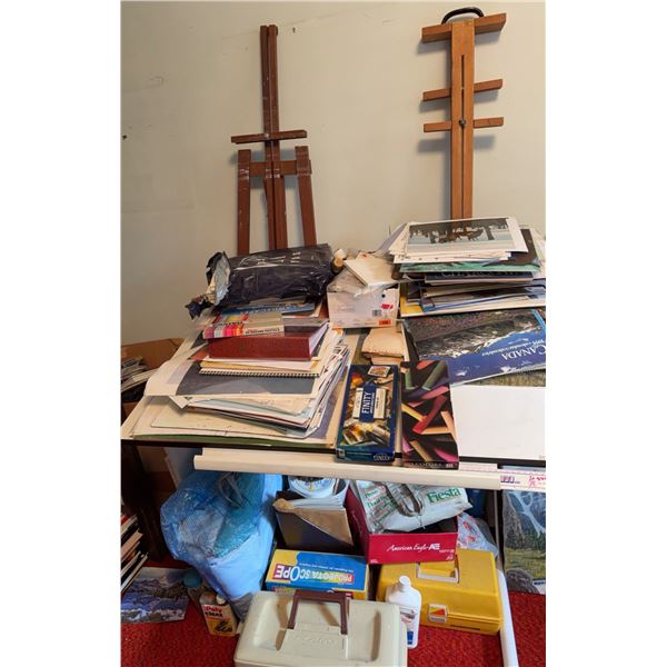 The Artist Dream Studio Lot With Easels and Supplies