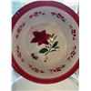 Image 2 : Two Red-Rimmed Enamel Bowls with Floral Decor