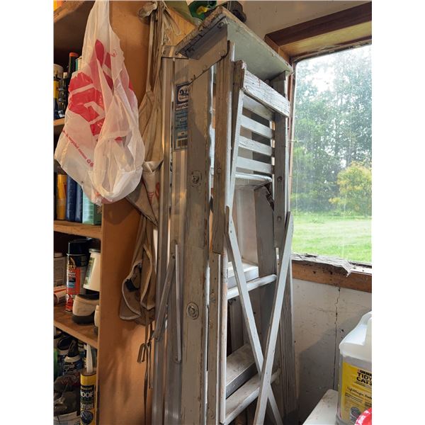 Reynolds Aluminum and Vintage Wooden 26 Foot Ladders