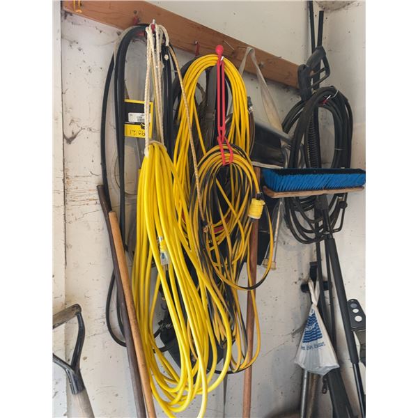 Extension Cords, Brooms, Shovels, and Picks