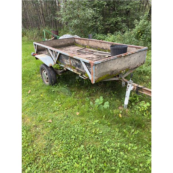 Utility Trailer with Metal Frame and Wooden Bed